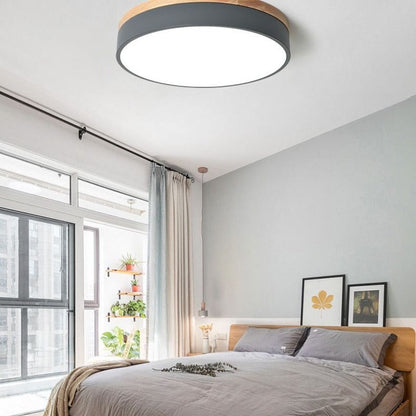 Lumière Moderne Taklampa - Vit Grå Metall och Trä för Sovrum och Vardagsrum