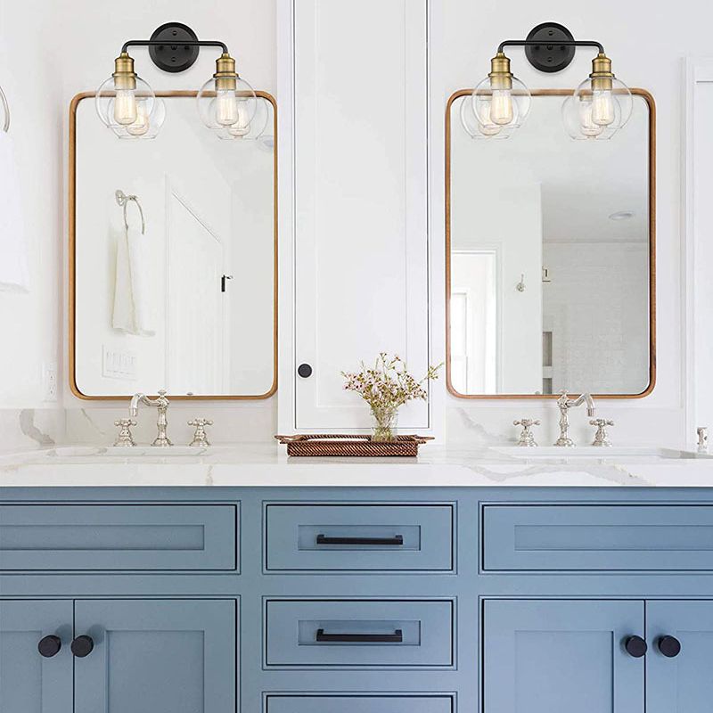 Emma - Stram LED Vägglampa Svart Glas Kök/Vardagsrum