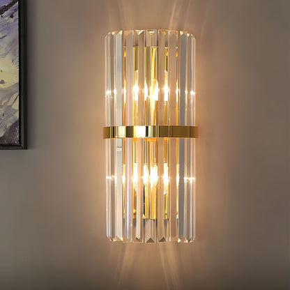 Lyxig Kristallvägglampa | Rostfritt Stål | Modern Vardagsrumsväggsbehäng | Brick by Brick