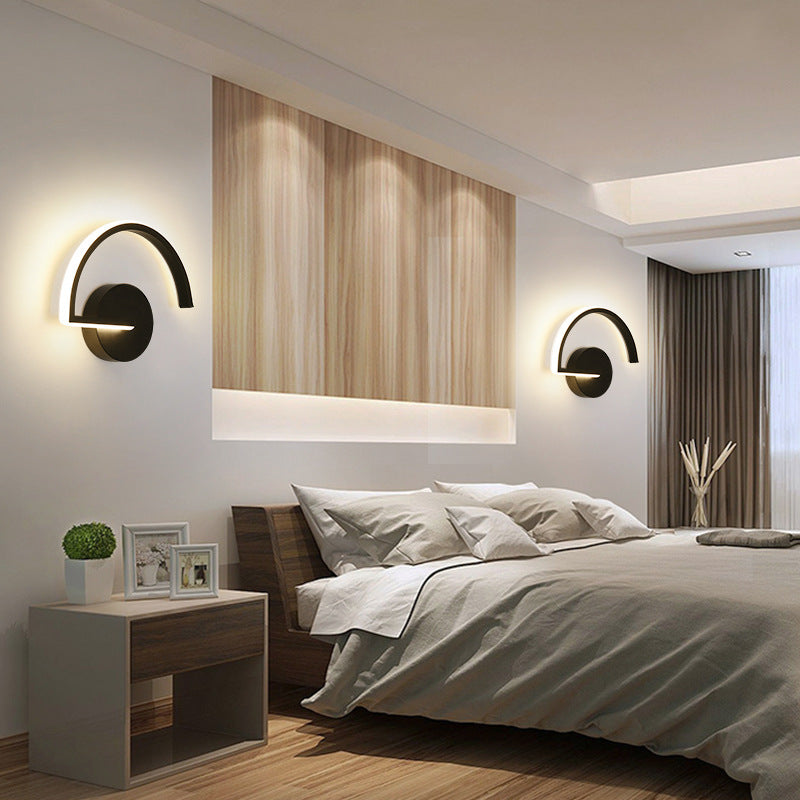 Modern LED Vägglampa Svart/Vit Metall