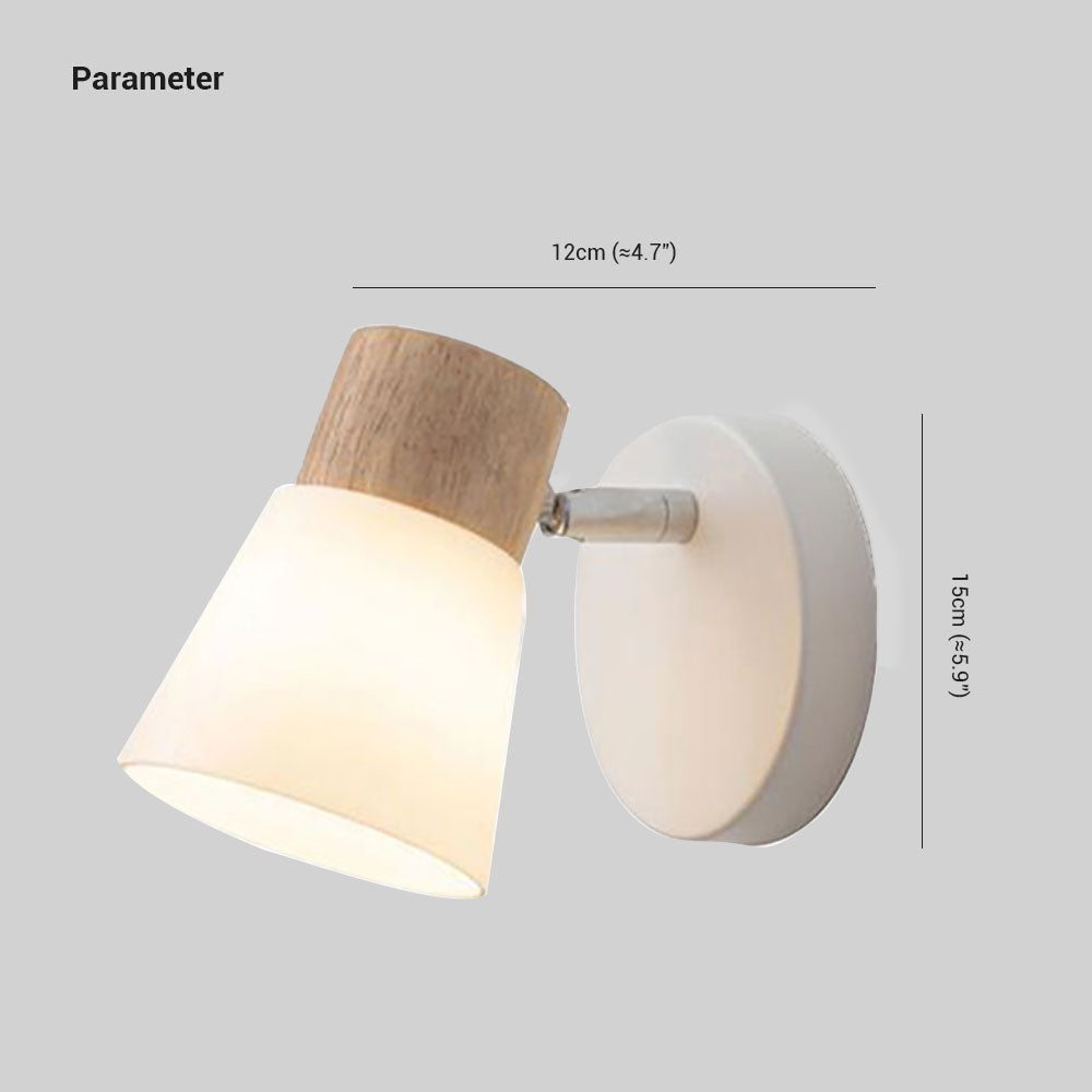 Ozawa Nordic LED Vägglampa Trä/Glas Vardagsrum/Matsal Vit