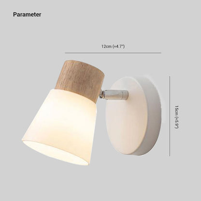 Ozawa Nordic LED Vägglampa Trä/Glas Vardagsrum/Matsal Vit
