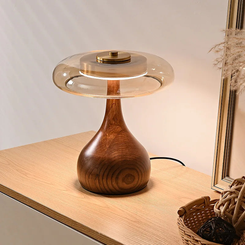 MushroomLuxe – Vintage Koppar Taklampa med Glaserat Design