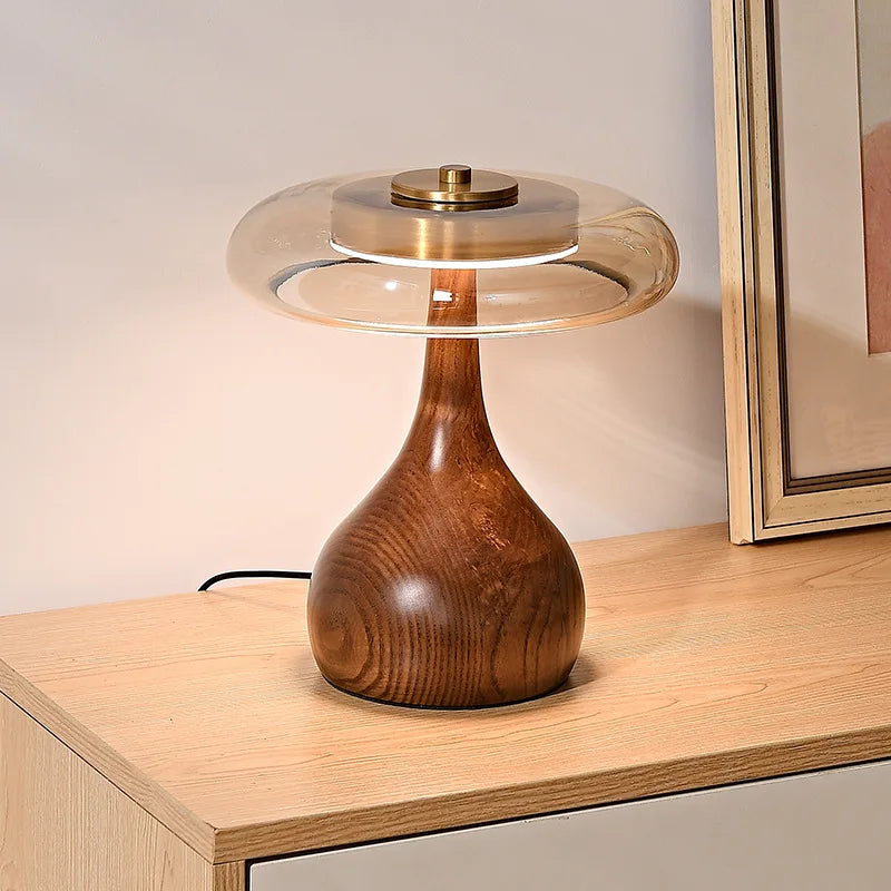 MushroomLuxe – Vintage Koppar Taklampa med Glaserat Design