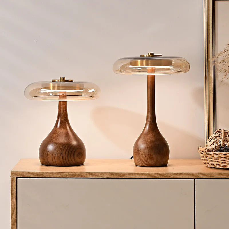 MushroomLuxe – Vintage Koppar Taklampa med Glaserat Design