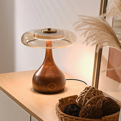 MushroomLuxe – Vintage Koppar Taklampa med Glaserat Design
