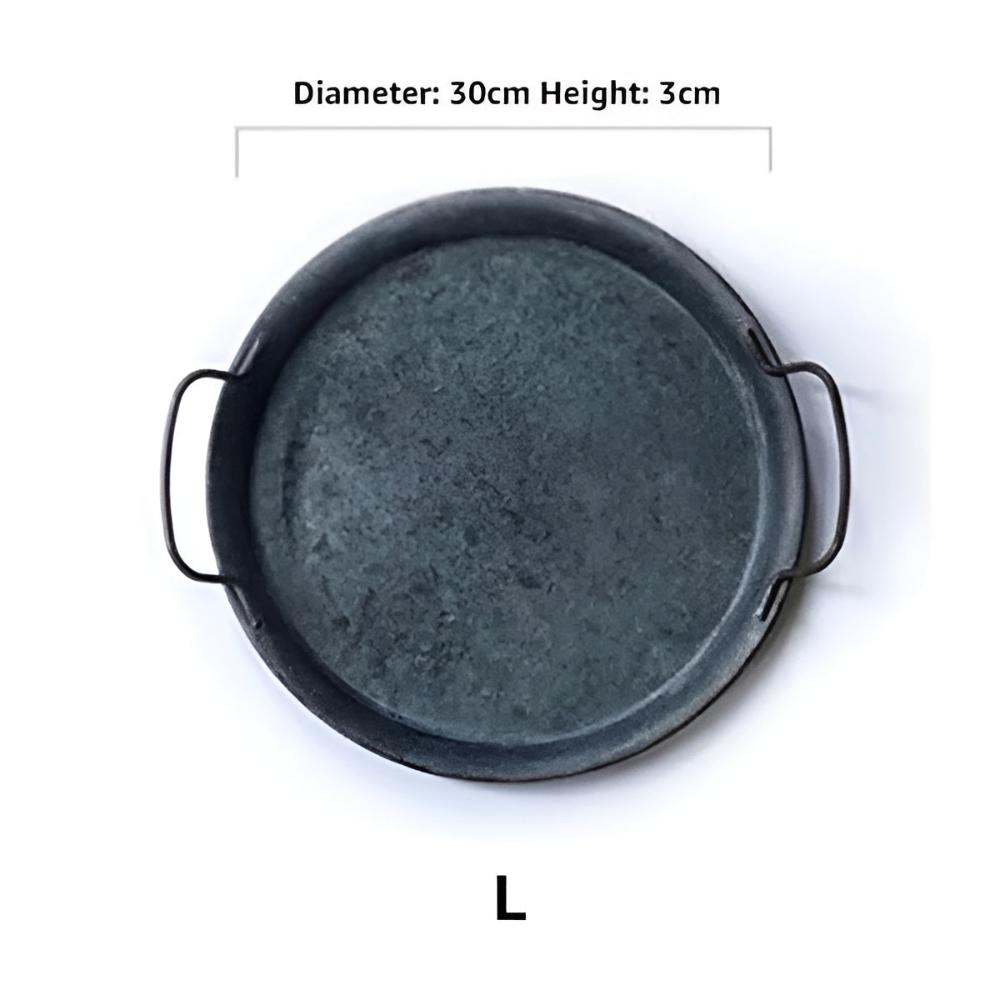 Retro Rund Metall Middagsserveringsbrickor