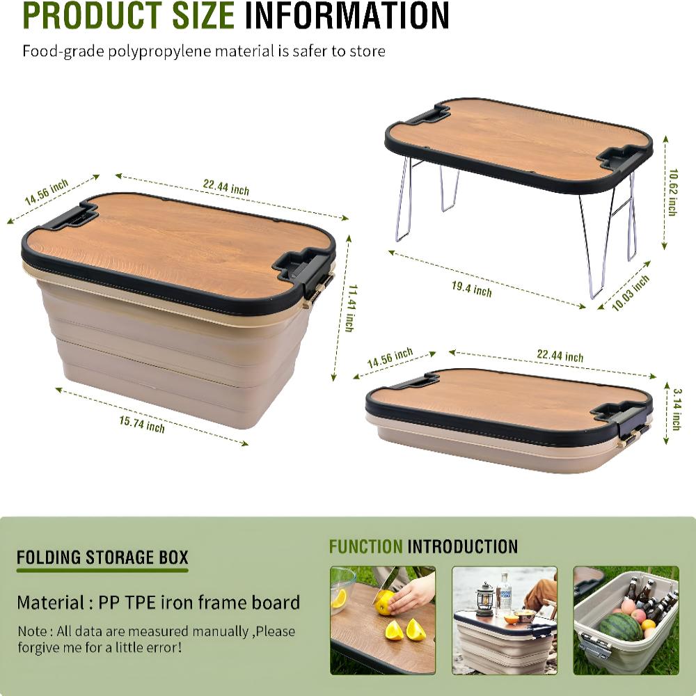 Fällbar Campinglåda – Hopfällbar Förvaringslåda för Utomhusutrustning &amp; Förnödenheter