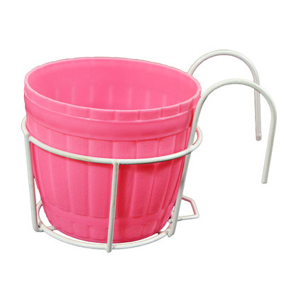 Praktisk krukställ med stabil metallram för balkong och terrass