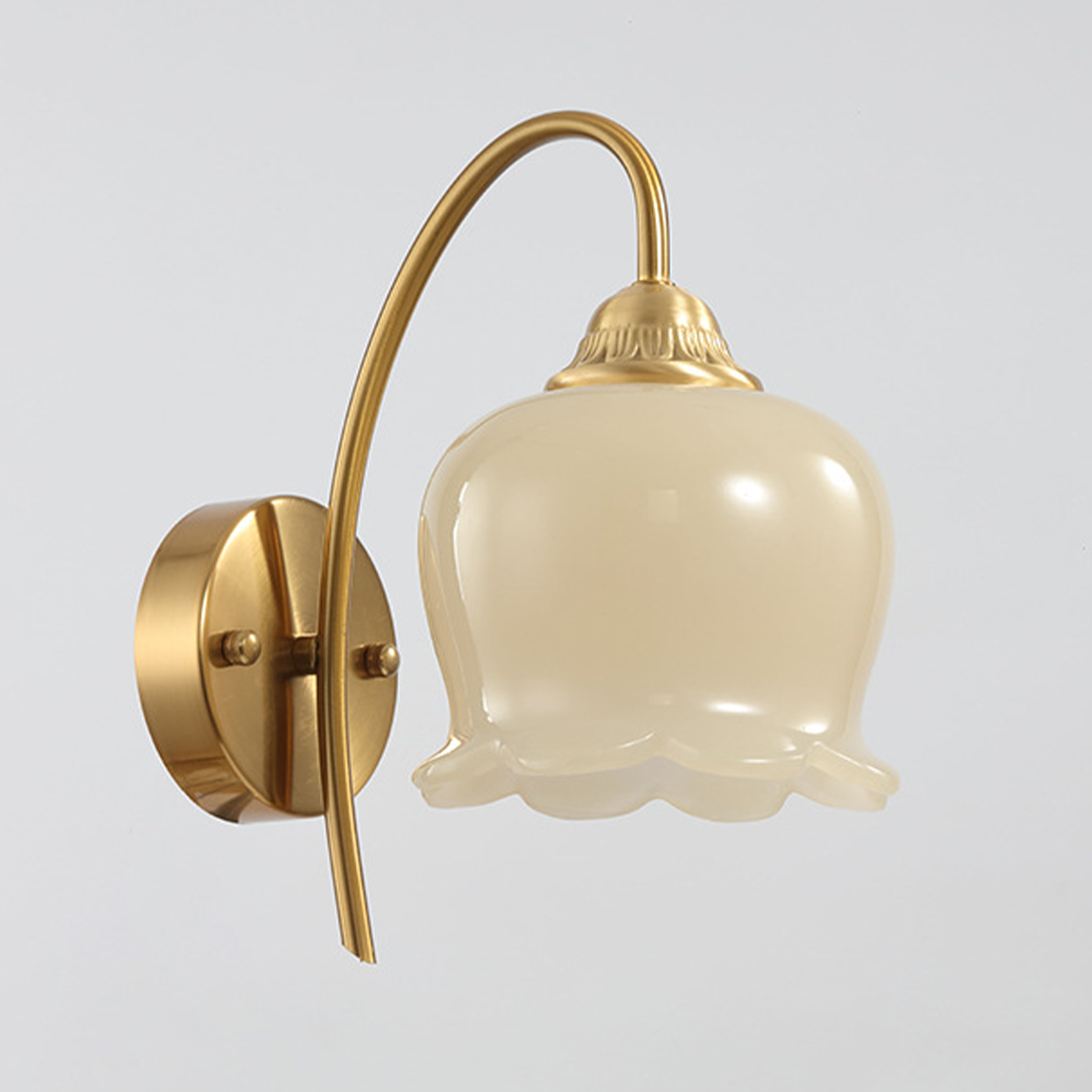 Elegant Koppar Glas Vägglampa