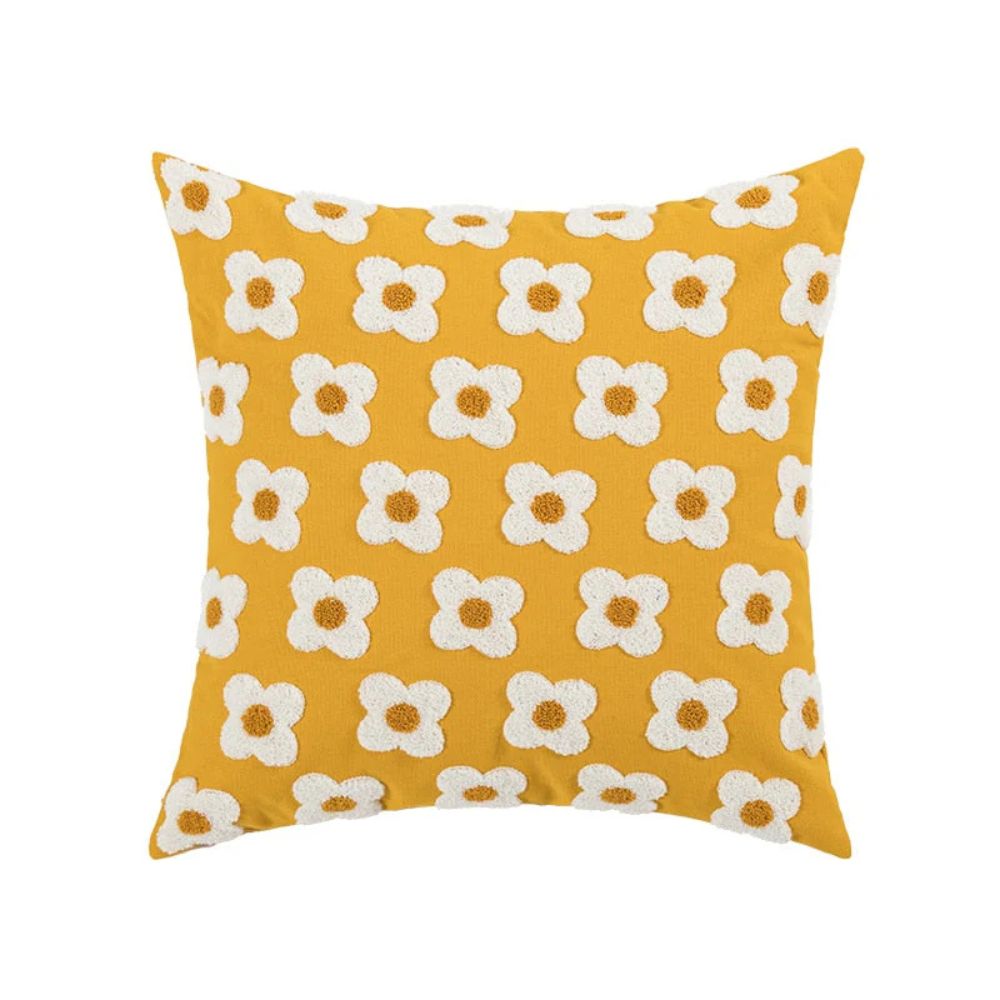 Lustrous Floral Broderad Kuddöverdrag