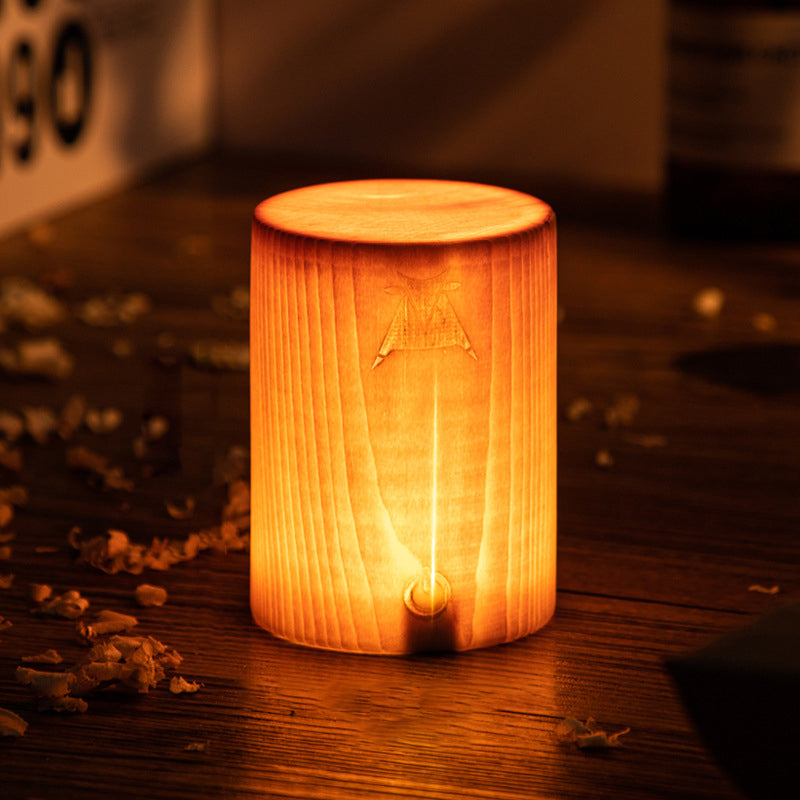 Houthart - Trådlampa med Ackumulator och Touch Control
