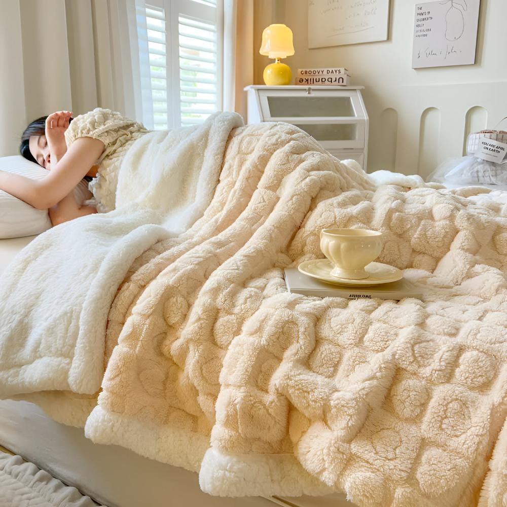 Ultra-Mjuk Sherpa Fleece Filt – Moln Värme Mysigt Komfort Pläd