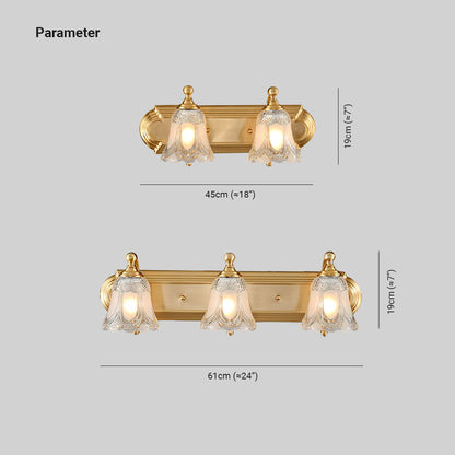 Modern LED Blom Wandleuchte Guld Badrum Metall &amp; Kristall
