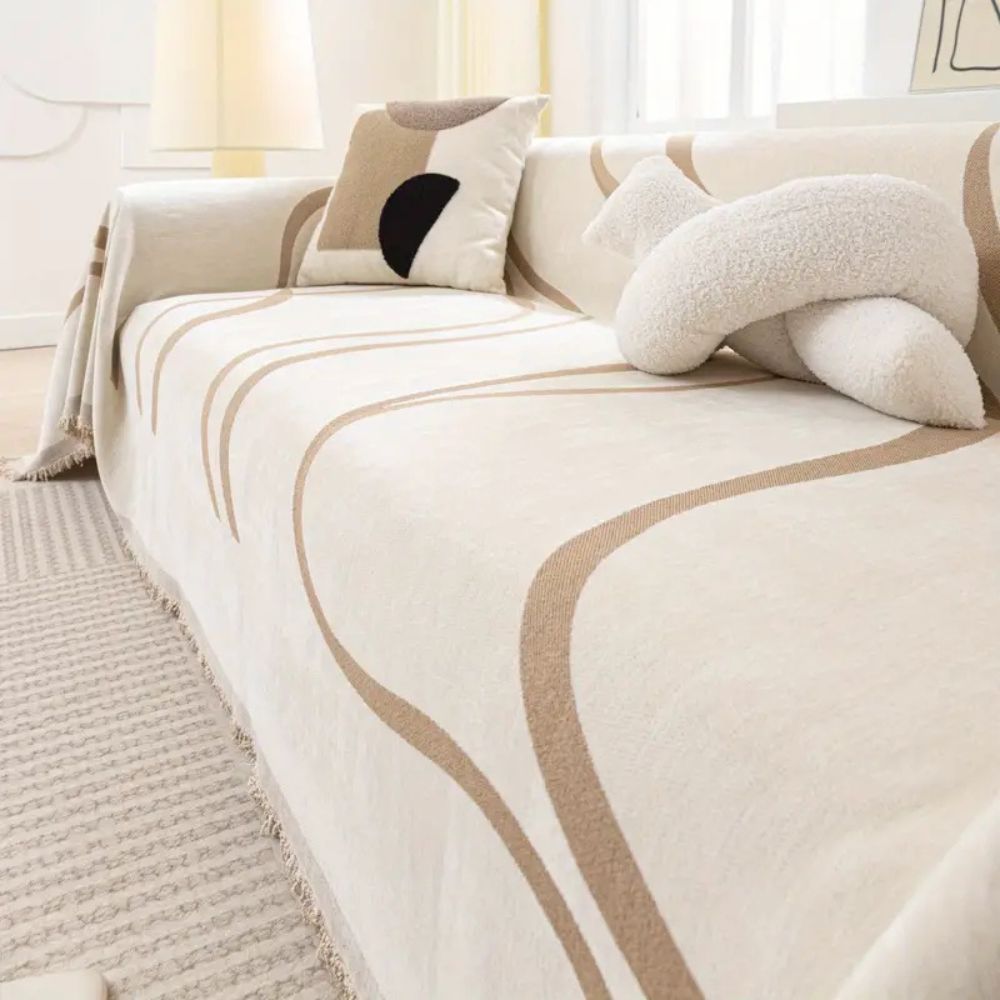 Wave Lines Chenille Sofföverdrag