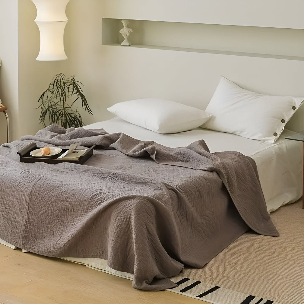 Mjuka Blad Bomullspläd