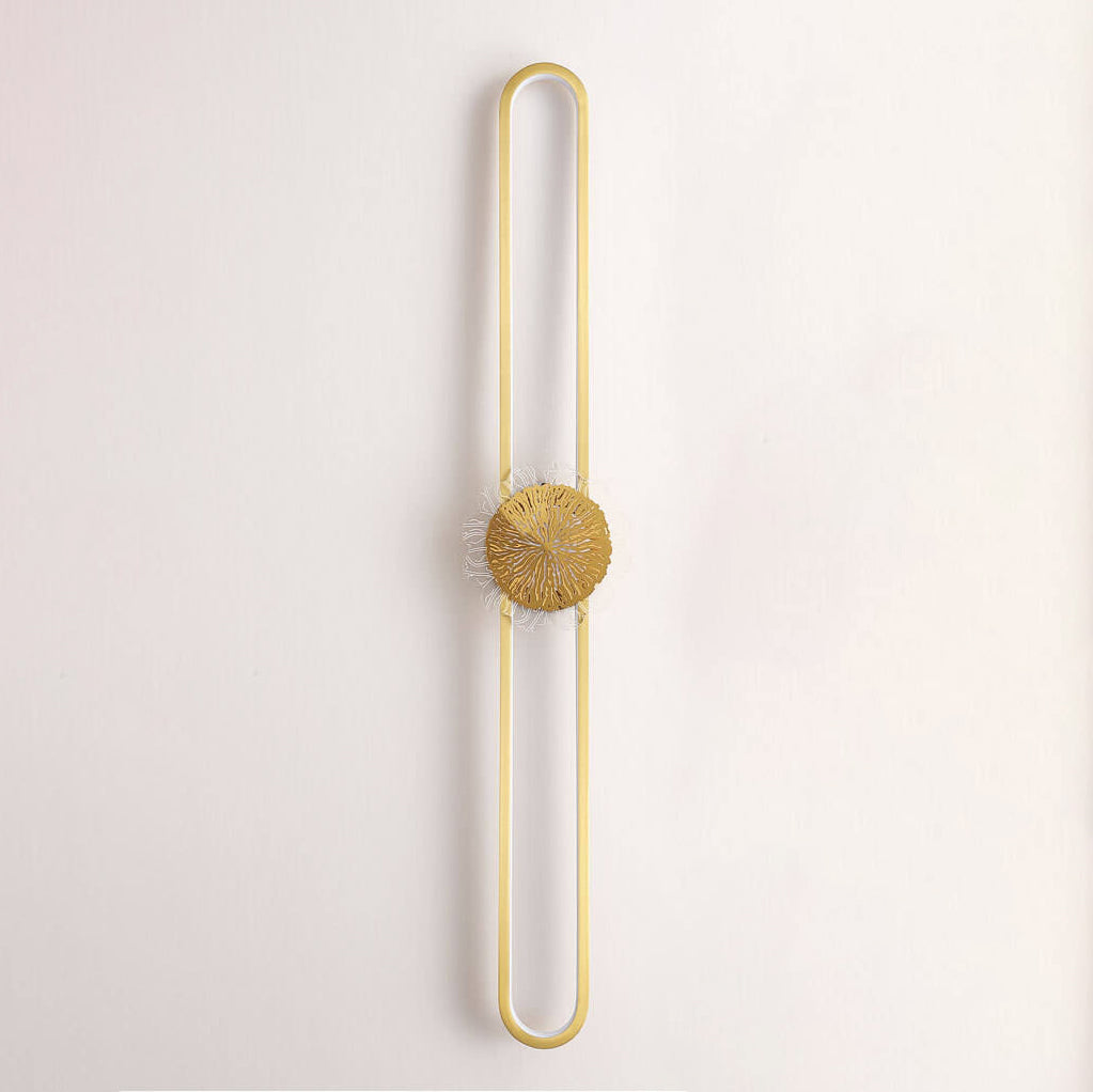 Industriell minimalistisk LED-vägglampa med kopparring