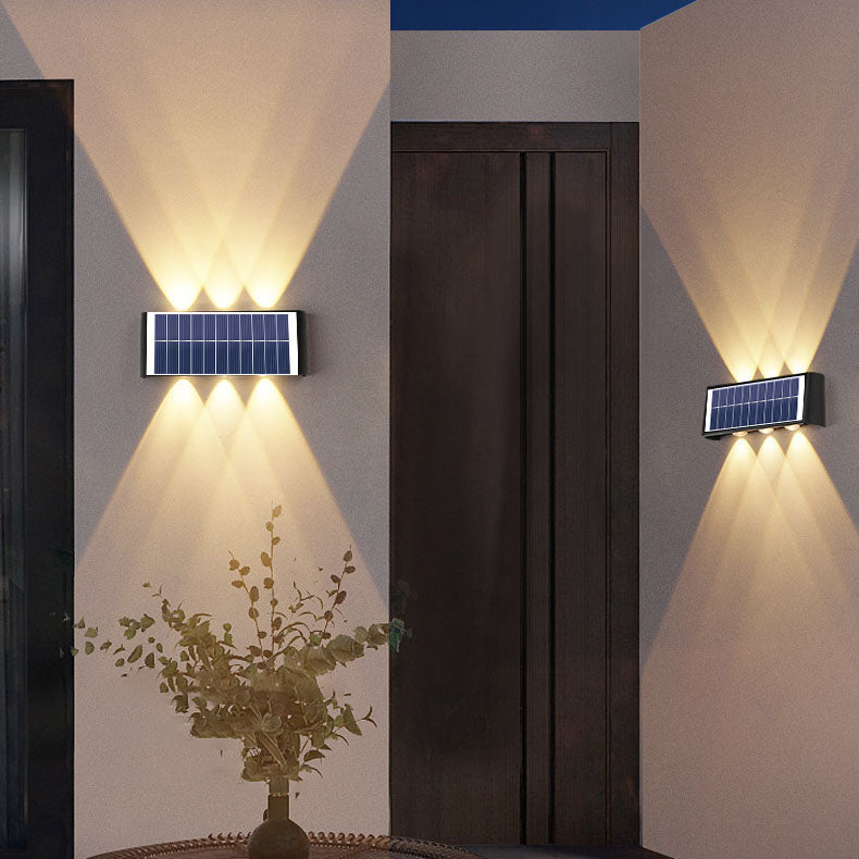 Carvallo Modern Solar-LED-Wall Light for Outdoor | Rectangular Design | IP56 Waterproof | Various Sizes &amp; Light Intensities