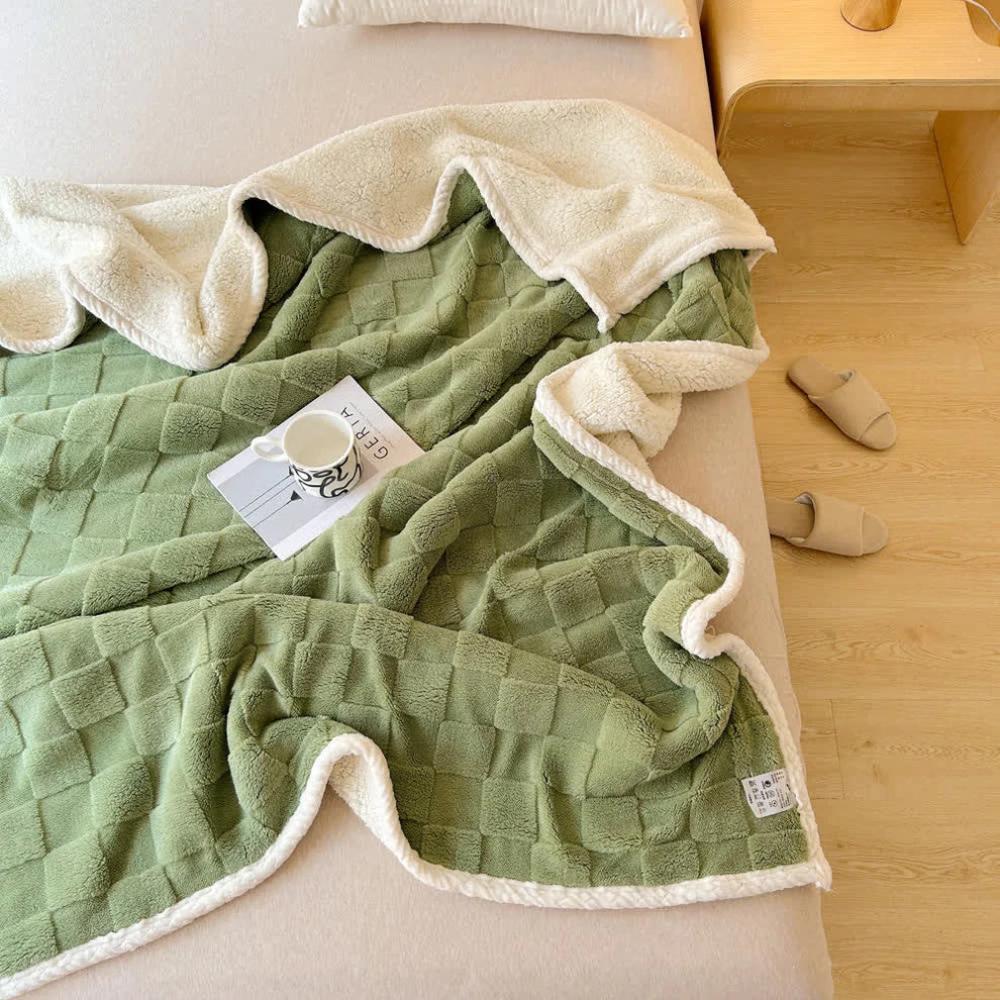 Plush Fyrkantig Rutigt Filt