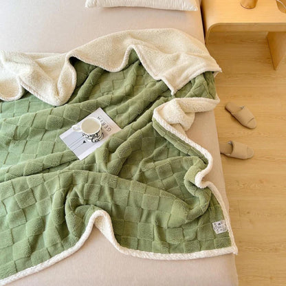 Plush Fyrkantig Rutigt Filt
