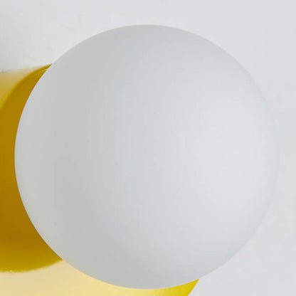 Glasglob Lampa Vägg med Färgglad Bas