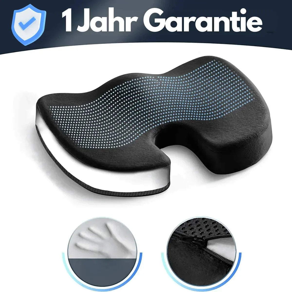 Ergonomisk 4D komfort sittkudde med ortopediskt stöd