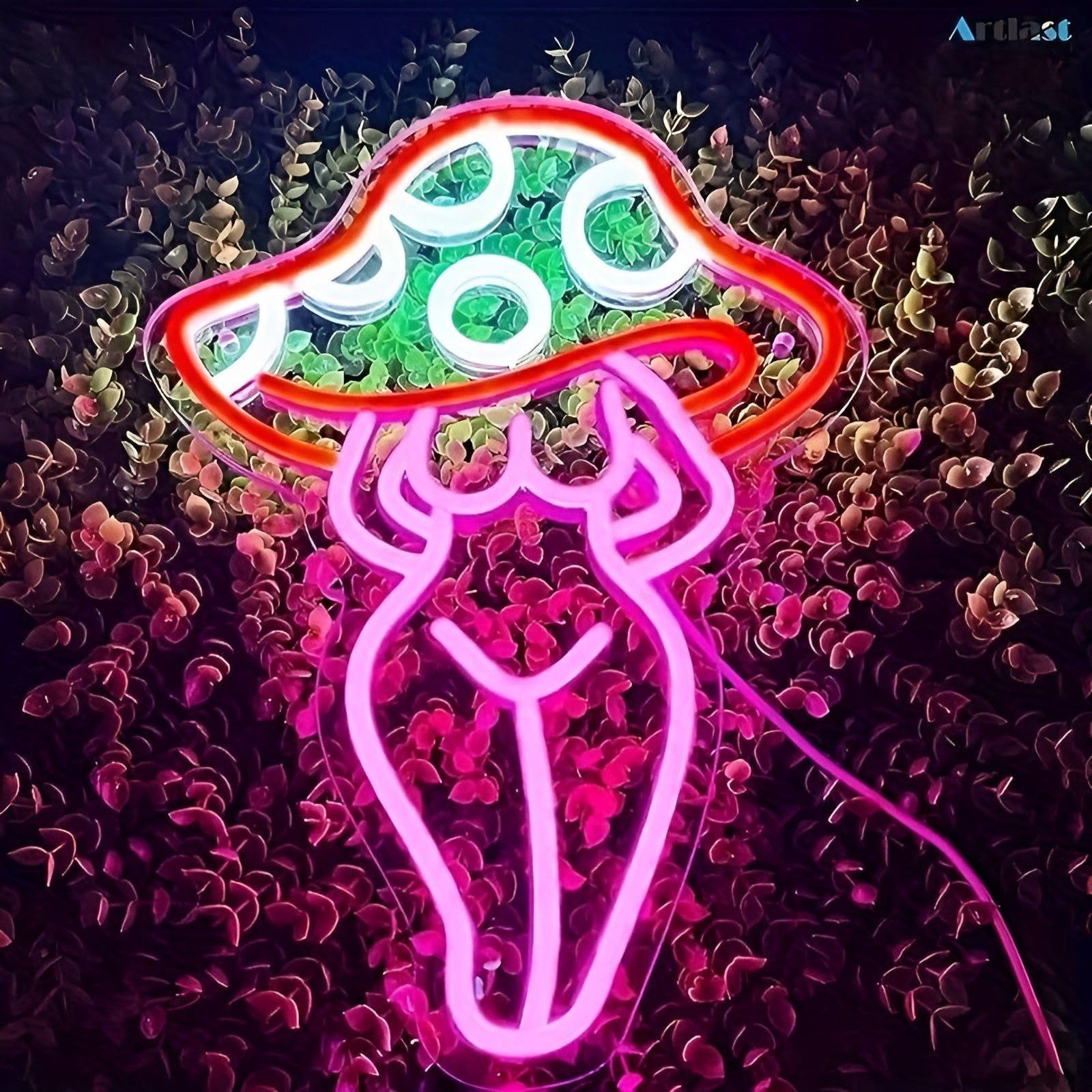 NeonMushroom Ljus - Multifärgad USB-driven LED svamp neonskylt