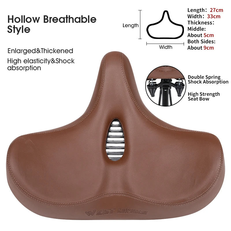 Bred ergonomisk cykelsadel för MTB E-cykel och stadscykel komfort