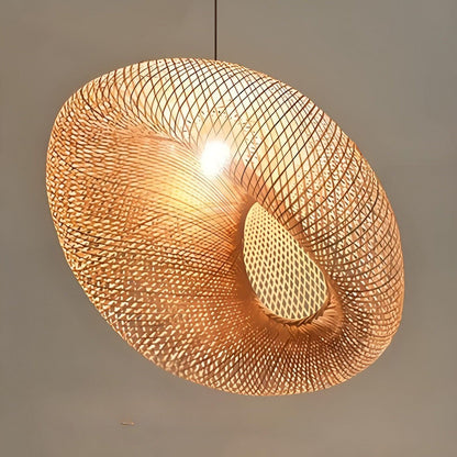 Rattan Hängande Lampa – Dekorativ Pendellamp i Bambus för Stiliga Utrymmen