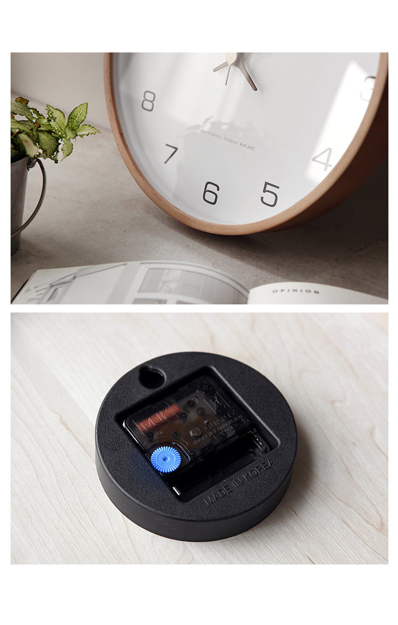 Analog väggdekoration trä klocka för hemmet