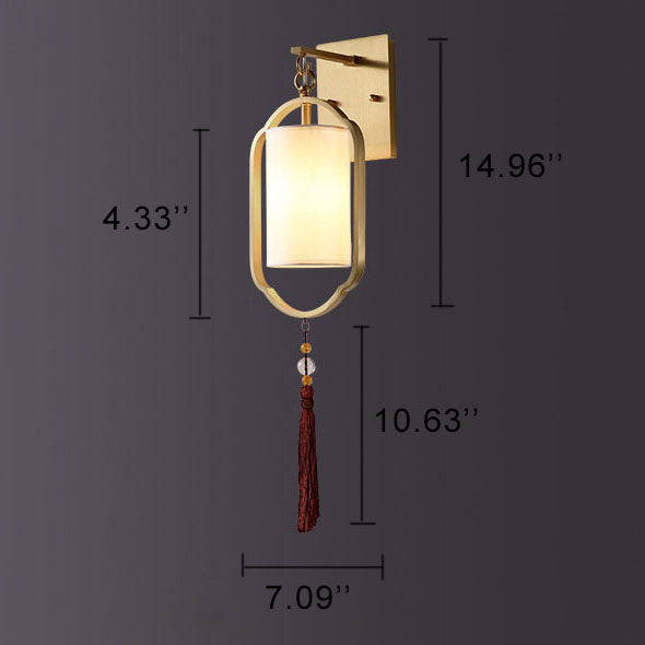 LumiGlow - Modernt 1-lamps vägglampa i tyg i kinesisk stil