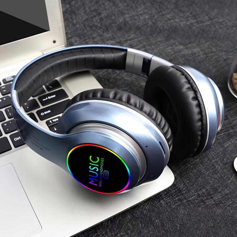 Huvlurar Trådlösa Över Örat med LED-belysning