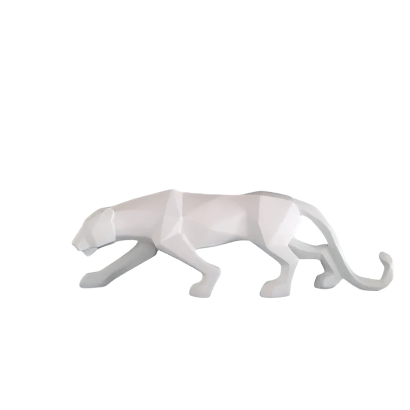 Svart och Vit Panter Skulpturer - Modern Konst Duo för Ditt Inre