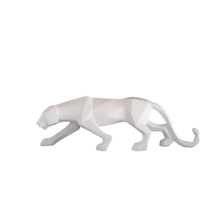 Svart och Vit Panter Skulpturer - Modern Konst Duo för Ditt Inre