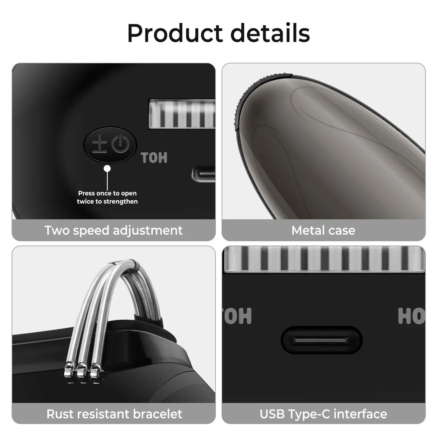 Royaleva Professionell Sladdlös Handhållen Vibration Massageapparat med Värme – USB-uppladdningsbar för Nacke, Rygg, Huvud och Ansikte