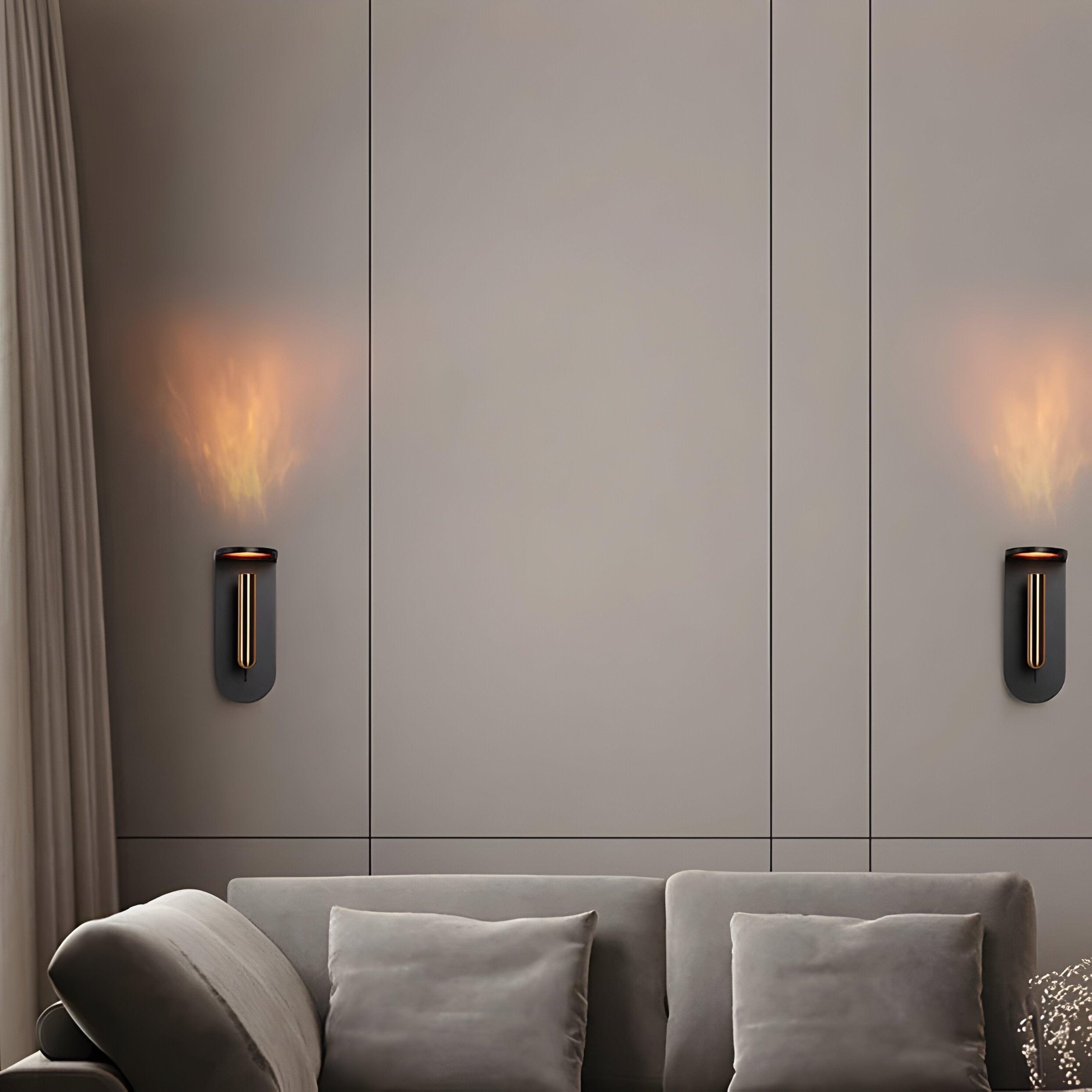 SkandaGlow - Justerbar nordisk LED-vägglampa med flammeffekt för en mysig atmosfär