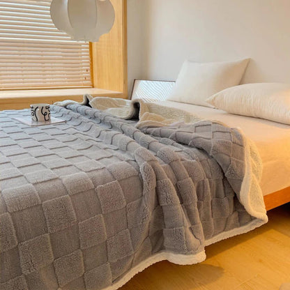 Plush Fyrkantig Rutigt Filt