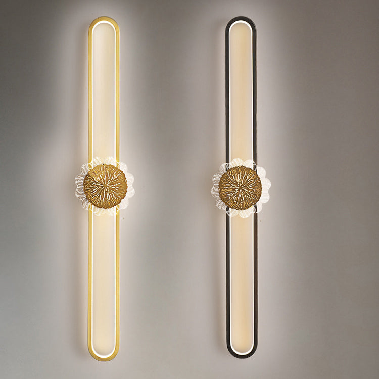 Industriell minimalistisk LED-vägglampa med kopparring