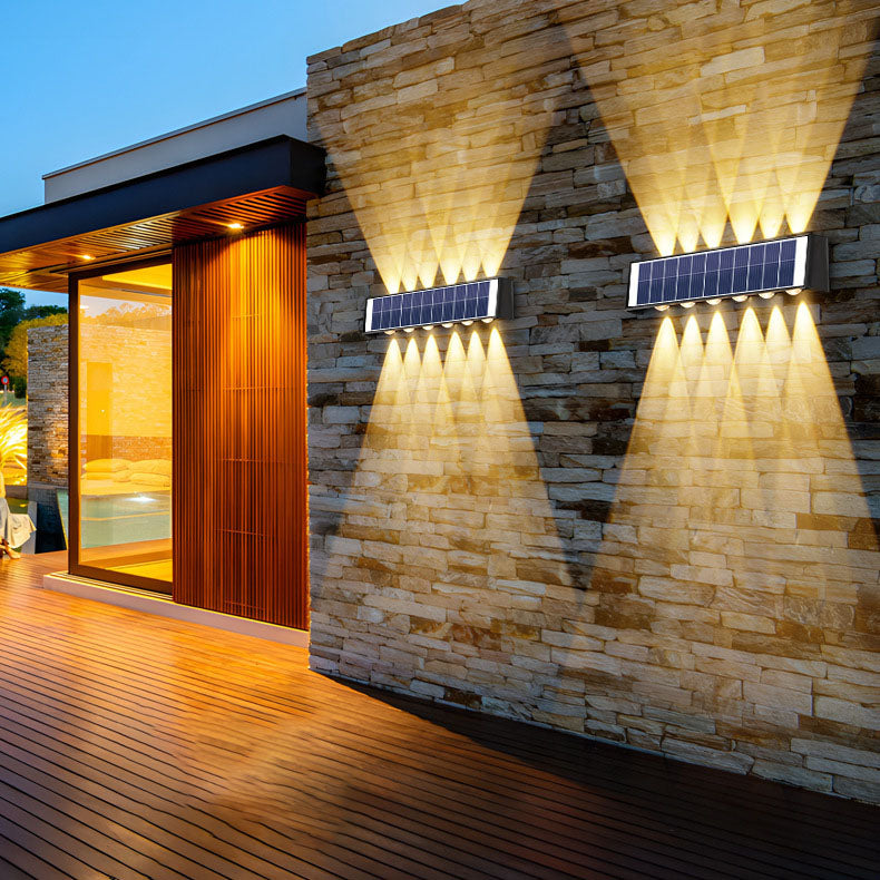 Carvallo Modern Solar-LED-Wall Light for Outdoor | Rectangular Design | IP56 Waterproof | Various Sizes & Light Intensities