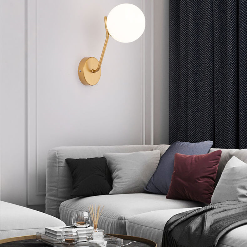 Modern bollformad glasvägglampa