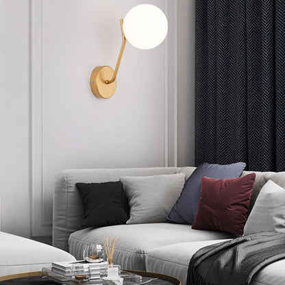 Modern bollformad glasvägglampa