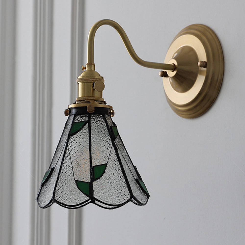 Vägglampa med vintage glas skugga armatur