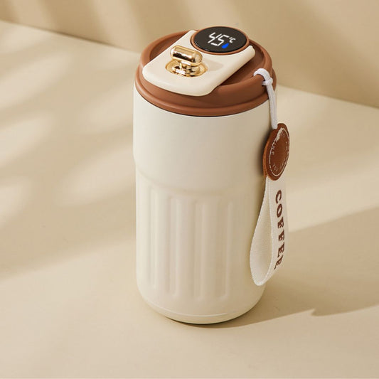 Rostfritt stål kaffekopp med LED temperaturvisning 450 ML