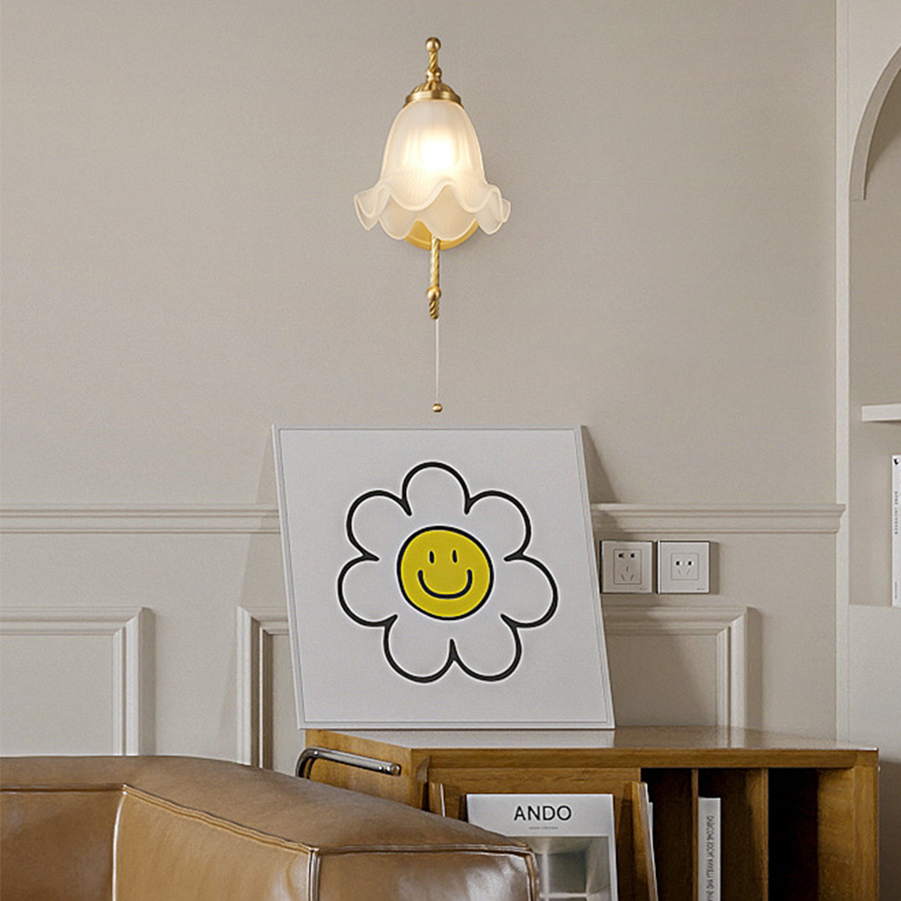 Fransk Vardagsrum Retro Glas Vägglampor