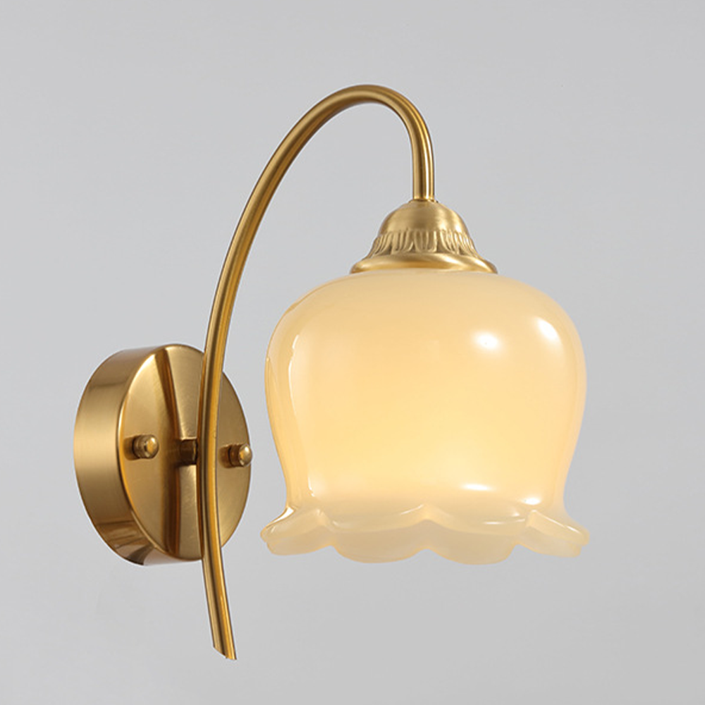 Elegant Koppar Glas Vägglampa