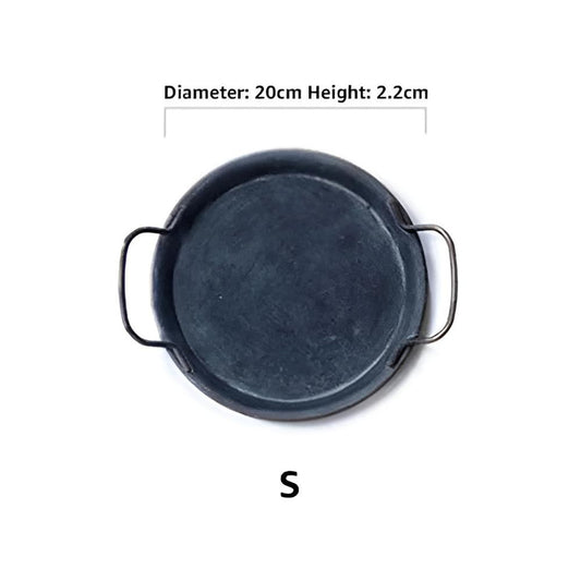 Retro Rund Metall Middagsserveringsbrickor