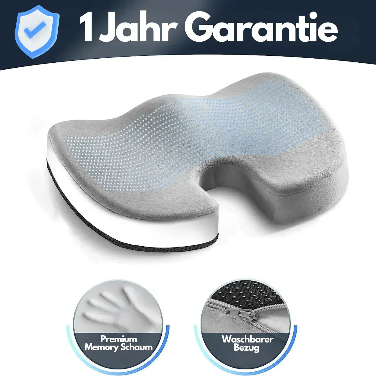 Ergonomisk 4D komfort sittkudde med ortopediskt stöd