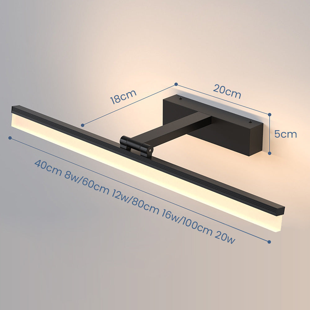 LED Spegel Vägglampa | Svart | Samtida | Enkel Järn &amp; Plast | Dimmbar 8–24 W – Brick by Brick