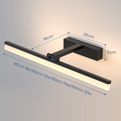 LED Spegel Vägglampa | Svart | Samtida | Enkel Järn &amp; Plast | Dimmbar 8–24 W – Brick by Brick
