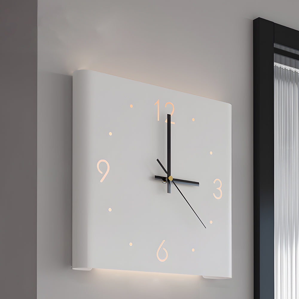 Väggklocka Modern Tyst LED Metall Fyrkantig
